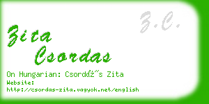 zita csordas business card